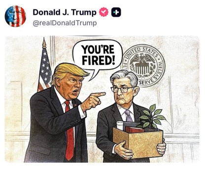 firing Fed Chair Jerome Powell