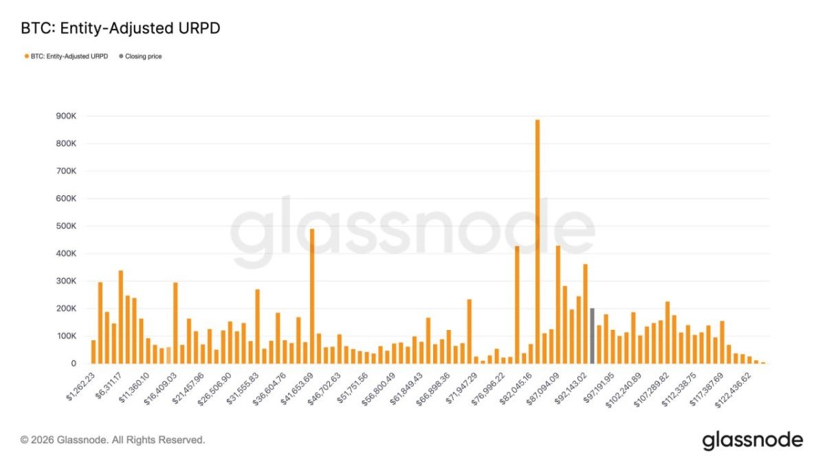 Bitcoin Enters a “Thick” Cost-Basis Zone: How Entity-Adjusted URPD Explains the Next Fight (92K–117K)