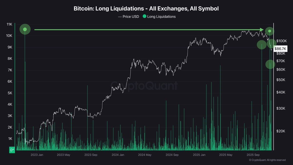 Long Liquidations Back at FTX Levels: What This Bitcoin Flush Really Tells Us