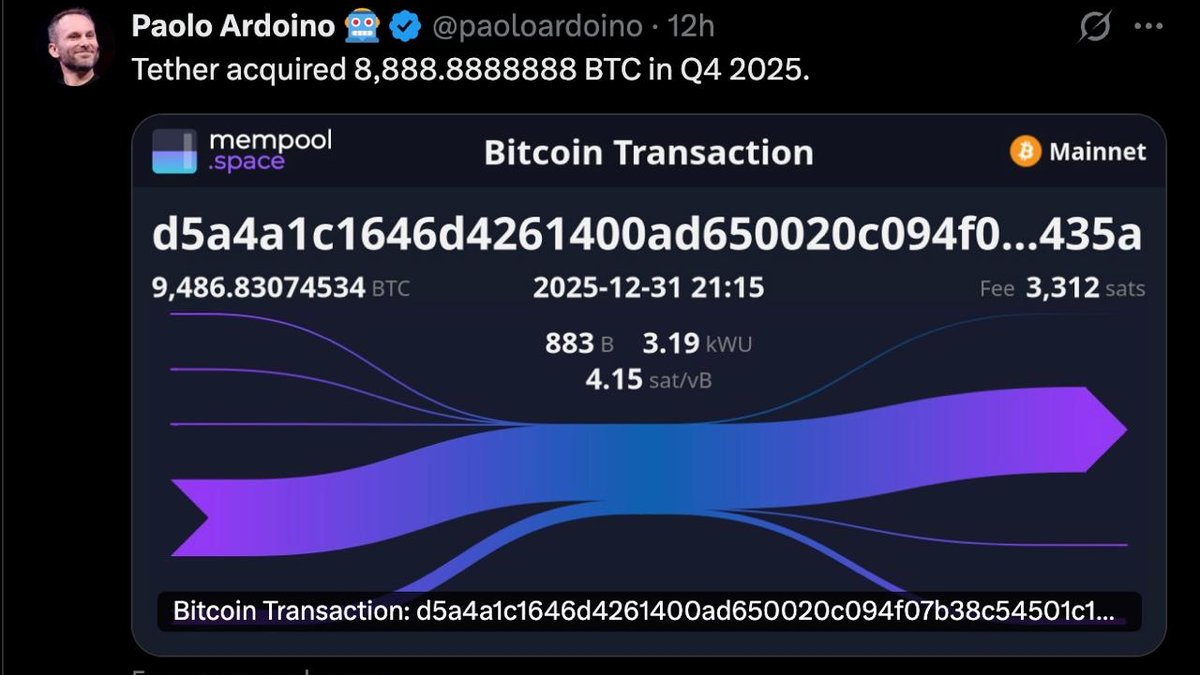 Tether’s Third “8,888 BTC” Purchase: A Ritual, a Risk Choice, or a Balance-Sheet Signal?